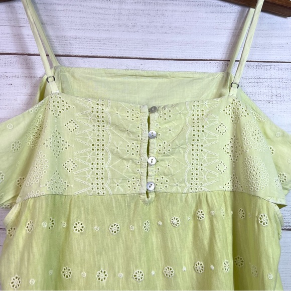 Lucky Brand Yellow Floral Doily Boho Tank Top Open Side Size XL - Picture 12 of 14